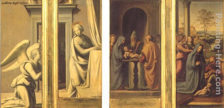The Annunciation (front), Circumcision and Nativity (back) painting - Fra Bartolommeo The Annunciation (front), Circumcision and Nativity (back) art painting
